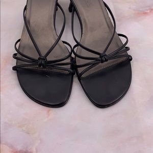 Vintage Shoes - Vintage square toe black strapped sandals size 6 Vintage Shoes - Vintage square toe black strapped sandals size 6
